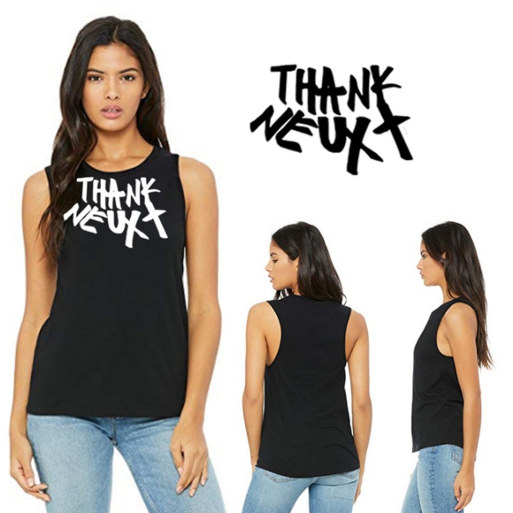 Black Thank U Next Jersey Muscle Tank